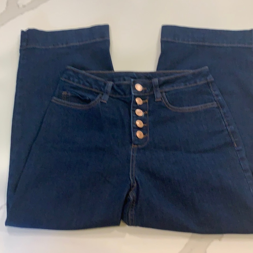 Time and Tru Button Fly Wide Leg Jeans High rise